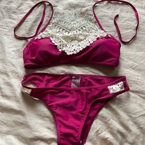 CROCHETED MAROON BIKINI